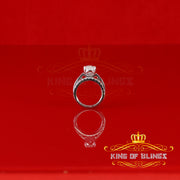 King of Bling's 5.00ct Moissanite White Sterling Silver Men/ Women Bridal Ring Pear Shape Size 8 KING OF BLINGS