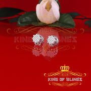 King of Blings- 925 White Sterling Silver 0.58ct Cubic Zirconia Women's Hip Hop Flower Earrings KING OF BLINGS