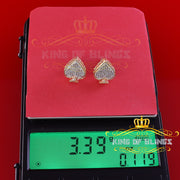 King of Blings-925 Sterling Silver Yellow 0.20ct Diamond For Women's / Men's Stud Heart Earring KING OF BLINGS