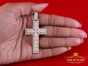 King Of Bling's New Charm Cross Pendant Men/ Women 2.50ct VVS D Moissanite White Sterling Silver KING OF BLINGS