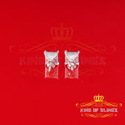 King Of Bling's 0.20ct Diamond Collection White 925 Sterling Silver Women & Men Square Earrings KING OF BLINGS