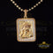 Men's Square JESUS Yellow 925 Sterling Silver 0.66ct CZ '1.00'inch 3D Pendant KING OF BLINGS