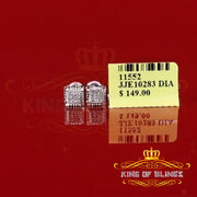 King Of Bling's 0.05ct Diamond For White 925 Sterling Silver Men's & Women's Square Earrings KING OF BLINGS