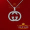 White 925 Sterling Silver Charming Necklace Pendant 5.72ct Cubic Zirconia KING OF BLINGS