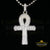 Sterling Silver ANKH Shape Beautiful Fancy Pendant White 1.85ct Cubic Zirconia KING OF BLINGS