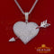 White Special Heart arrow Shape Sterling Silver Pendant 13.58ct Cubic Zirconia KING OF BLINGS