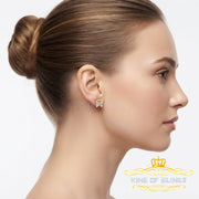 King of Bling's Women's 0.34ct Cubic Zirconia Butterfly Stud Earring Yellow 925 Sterling Silver KING OF BLINGS