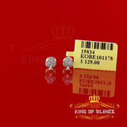King of Blings-0.05ct Diamond 925 Sterling Yellow Silver Women's & Men's Club Suit Stud Earring KING OF BLINGS
