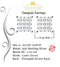 King of Blings- White 925 Sterling Silver 2.06ct Cubic Zirconia Ladies Hip Hop Square Earrings KING OF BLINGS