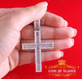 White Sterling Silver Baguette CROSS Shape Pendant with 11.84ct Cubic Zirconia KING OF BLINGS