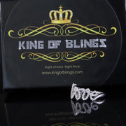 King of Bling's White 925 Sterling Silver 0.33ct VVS 'D' Moissanite 'Love' Rings SZ 7 for Women KING OF BLINGS