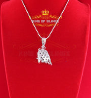 King Of Bling's White Sterling Silver Pendant Beautiful OX Shape 3.32ct Cubic Zirconia KING OF BLINGS