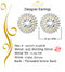King of Bling's Yellow Silver 925 Aretes Para Hombre 0.92ct Cubic Zirconia Women's Round Earring KING OF BLINGS