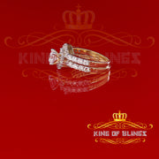 King Of Bling's 925 Sterling Yellow Silver Round 5.25ct Cubic Zirconia Women's Ring Size 6.5 KING OF BLINGS