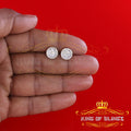 King  of Bling's 0.50ct VVS 'D' Moissanite Men's/Womens 925 Silver Yellow Round Stud Earrings KING OF BLINGS