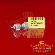 King Of Bling's 0.10ct Diamond 925 Sterling Silver White For Women's & Men's Round Stud Earring KING OF BLINGS