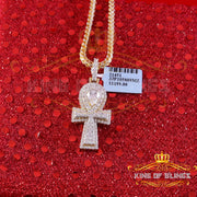 King Of Bling's New Ankh Pendant 925 Yellow Silver Sterling 3.50ct VVS D Moissanite Men's/Womens KING OF BLINGS