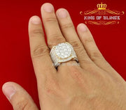 King Of Bling's 925 Yellow Silver Cubic Zirconia 18.25ct Men's Adjustable Ring From SZ 11 to 13 KING OF BLINGS