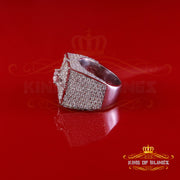925 White Sterling Silver 7.00ct VVS 'D' Moissanite Square Men's Rings Size 10 King of Blings
