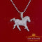 White Special 925 Sterling Silver Horse Shape Pendant with 8.30ct Cubic Zirconia KING OF BLINGS