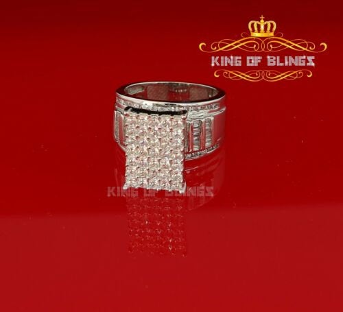 King Of Bling's925 Sterling White Silver Cinderella 4.20ct Cubic Zirconia Womens Ring Size 8