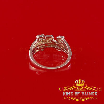 King of Bling's  Real 0.05CT Real Diamond Real 10kt Yellow Gold Womens HEART ARROW Ring Size 6.5 KING OF BLINGS