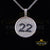 King Of Bling's 3.60ct Cubic Zirconia Silver White "1.50" Round #22 Lucky Charm Pendant for Him KING OF BLINGS