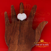 King of Bling's Men's/Womens 925 Silver White 7.00ct VVS 'D' Moissanite Stone Heart Rings SZ 10 King of Blings