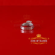 King of Bling's White 5.00ct Moissanite Sterling Silver Men/Women Bridal Ring Round Shape Size 8 KING OF BLINGS