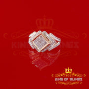 King Of Bling's 0.66 CT Real Diamond Womens Sterling Silver Yellow Ring Size 7 Square shape KING OF BLINGS