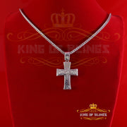 King Of Bling's 925 White Sterling Silver 2.25ct VVS D Clr. Moissanite Cross Pendant for Women's KING OF BLINGS