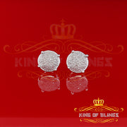 King Of Bling's 0.25ct Diamond 925 Sterling Silver White For Men & Women Stud Round Earrings KING OF BLINGS