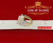 King Of Bling's 925 Sterling Silver Yellow Cubic Zirconia 5.00ct Round Fancy Womens Ring Size7 KING OF BLINGS