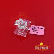 King Of Bling's925 Silver 0.52ct Shiny Cubic Zirconia Promise White Heart Womens Ring Size 7 KING OF BLINGS
