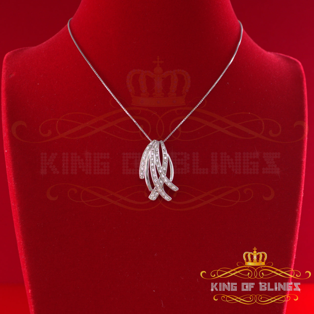 King Of Bling's Beautiful White 925 Silver Pendant Charming FASHION 0.28ct Cubic Zirconia Stone