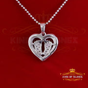 King Of Bling's 925 Silver White Heart Child feet 1.50ct VVS D Moissanite Mom Pendant For Women KING OF BLINGS