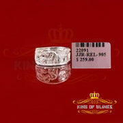 KING OF BLINGSReligious White 925 Sterling Silver Open Lucky Symbol Band Women's Ring SZ 8 KING OF BLINGS