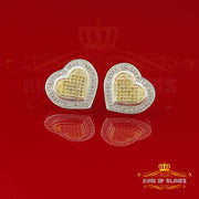 King Of Bling's 0.33ct Diamond Heart White 925 Sterling Silver Earrings For Men's / Women's KING OF BLINGS