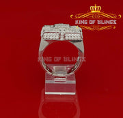 Silver White 6.00ct Cubic Zirconia Square Adjustable Ring From Size 10 to 12 KING OF BLINGS