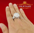 925 White Silver Round 5.60ct Cubic Zirconia Adjustable Ring SZ From 9 to 11 KING OF BLINGS