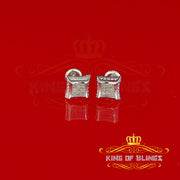 King Of Bling's 0.05ct Real Diamond 925 Sterling Silver Women's & Men's White Kite Stud Earring KING OF BLINGS