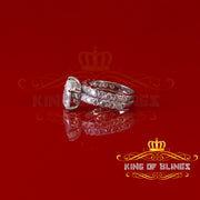 King of Bling's 7.00ct Moissanite White Sterling Silver Men/ Women Bridal Ring Pear Shape Size 8 KING OF BLINGS