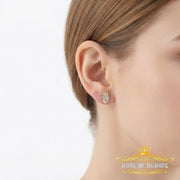 King Of Bling's 925 Yellow Sterling Silver 0.15ct Diamond Stud Women's & Men's Hamsha Earrings KING OF BLINGS