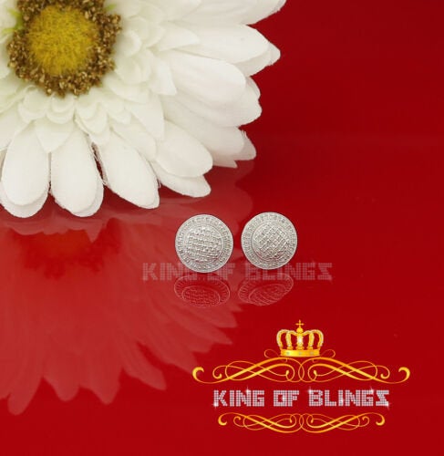 King Of Bling's Aretes Para Hombre Square 925 White Silver 0.33ct Diamond Women & Men Earrings