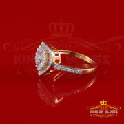 King of Bling's Women's 925 Yellow Silver 1.00ct VVS 'D' Baguette Moissanite Heart Ring Size 7 King of Blings