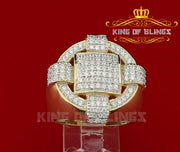 King Of Bling's 925 Sterling Yellow Silver Square 3.80ct Cubic Zirconia Womens Ring Size 10 KING OF BLINGS