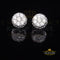 King of Blings- 3.28ct Cubic Zirconia 925 White Silver Women's & Men's Hip Hop Flower Earrings KING OF BLINGS