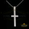 Attractive Fancy 925 Sterling White Silver CROSS Pendant 1.41ct Cubic Zirconia KING OF BLINGS