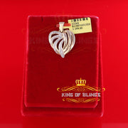 King Of Bling's Real 0.12ct Diamond 925 Sterling Silver HEART Charm Necklace Yellow Pendant KING OF BLINGS