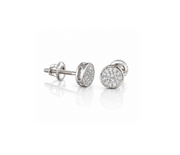 King Of Bling's 925 Sterling Silver 0.10ct Diamond For Women's & Men's White Stud Round Earring KING OF BLINGS